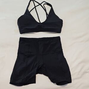 lululemon athletica Black Sports Bra and Shorts Set